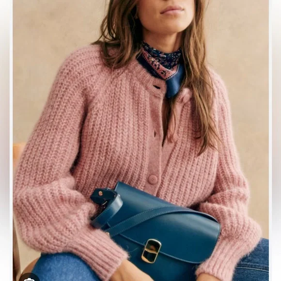 Sezane Pink Women's Cardigan Sweater - Picture 5 of 15